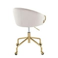 thumbnail image 3 of Indoor Home Office Furniture Claire Contemporary, Glam Task Chair In Gold Metal And Silver Velvet, 3 of 7