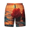 thumbnail image 4 of Lsque Mens Swim Trunks Romantic Roses Sunset Ocean Pattern - Bathing Suit Compression Liner - Beach Swim Shorts Swimwear - (S-3XL) - Stretch Quick Dry -X-Large, 4 of 9