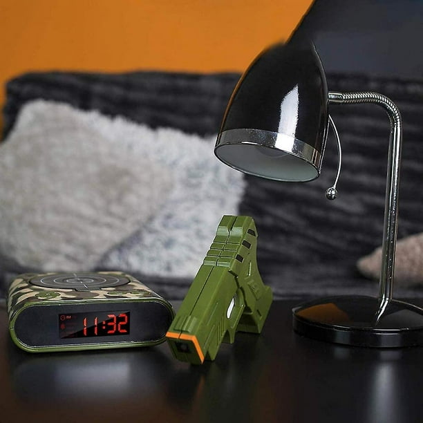 Reloj despertador con objetivo alarma creativa de disparo con pistola pantalla digital personalizada de 12 horas adecuado para personas que duermen para ninos y ninas camuflaj Walmart en linea