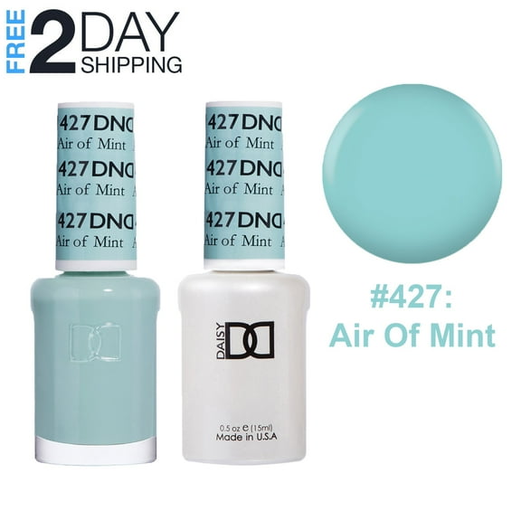 DND Gel Nail Polish & Nail Lacquer Set Soak Off Duo Set - #427 Air of Mint, 0.5 oz