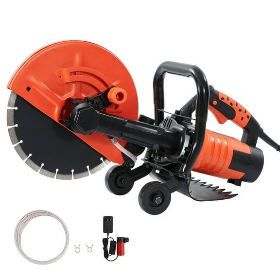 BENTISM 12'' Electric Concrete Saw Wet/Dry Saw Cutter with Water Pump and Blade