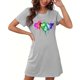 thumbnail image 4 of Camisón corto de talla grande para mujer, camisón de manga corta con estampado de pecho a la moda, camisón para mujer, 4 of 5