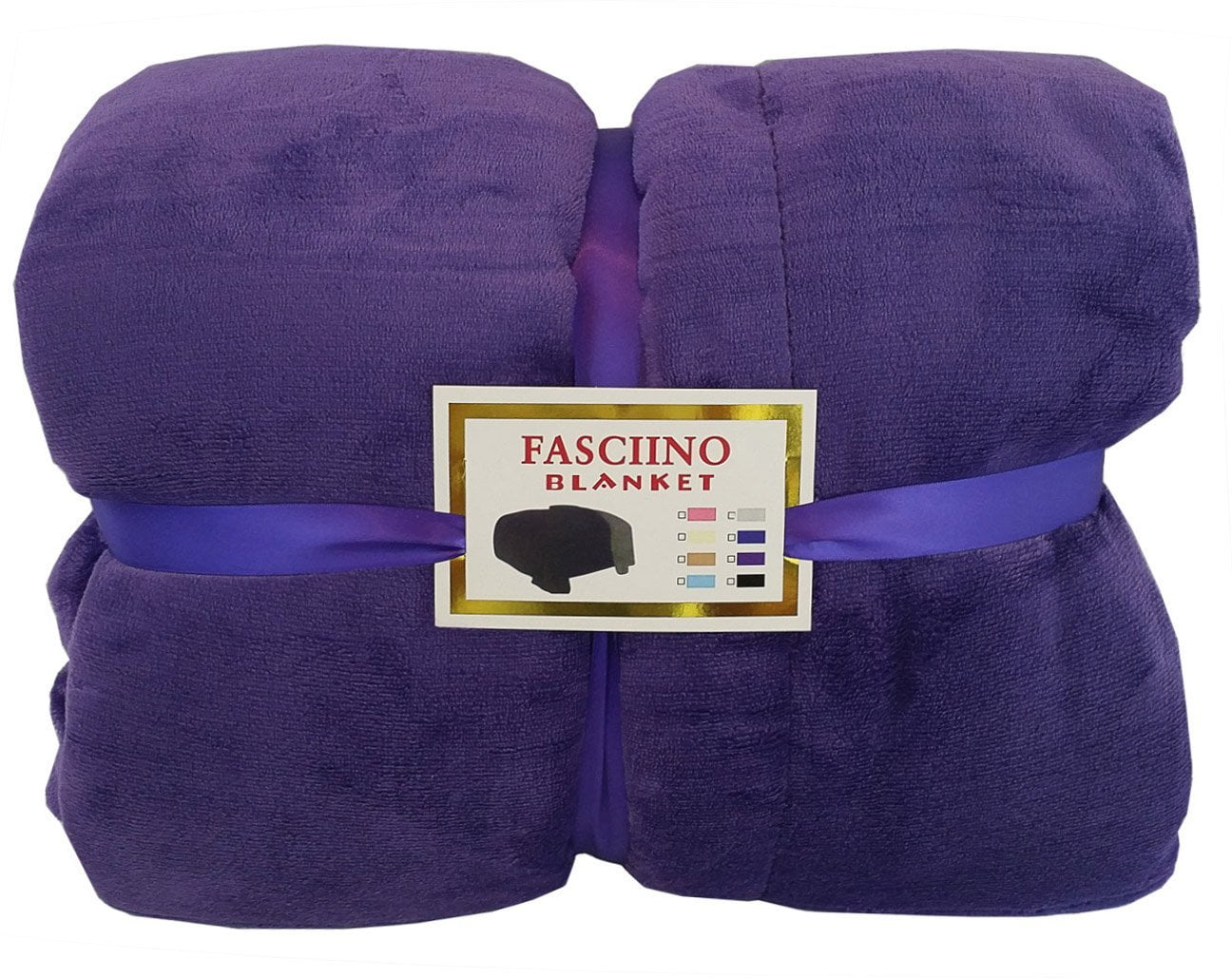 FASCIINO Super Soft Plush Reversible Velour Mink Borrego Blanket Throw
