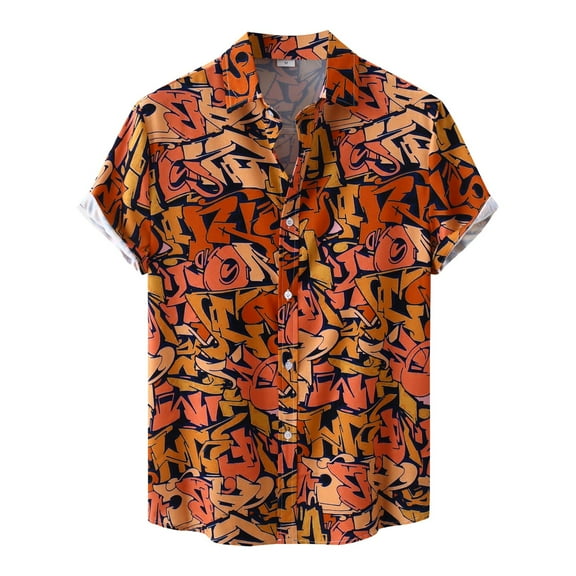 BJUTIR Mens Shirts Casual Stylish Short Sleeved Dress Shirt Regular Fit Polka Dot Printed Shirt Pocket Casual Button Shirt