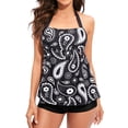 thumbnail image 1 of Traje de baño de dos piezas con tiras en la espalda y estampado conservador para mujer Traje de baño Fridja  nalpqowj56449, 1 of 6