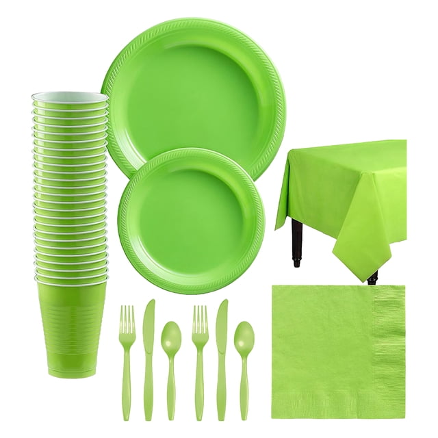 Amdohai Disposable Tableware Set for 20 Guests Disposable Paper Birthday Dinnerware Plastic