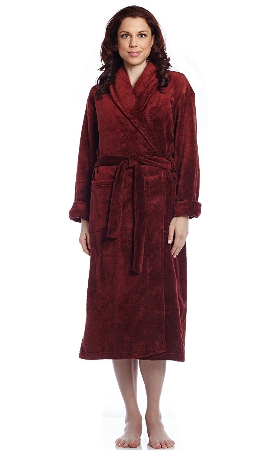 Leveret Womens Fleece Robe Coffee S/M