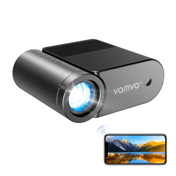 Proyector portátil Vamvo WiFi 1080P 200lm con diseño aerodinámico