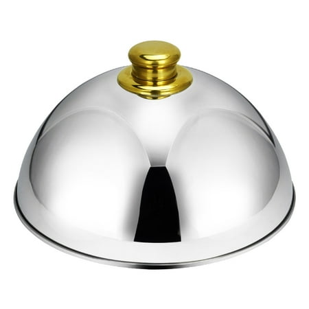 

Stainless Steel Food Cover Dish Dust Cover Dome Food Lid for Home Restaurant Hotel (10inch Golden Bead)