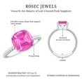 thumbnail image 5 of Rosec Jewels Created Pink Sapphire Solitaire Ring with Diamond for Women - 8 mm - AAAA Grade, 18K White Gold, US 9.50, 5 of 9