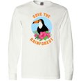 thumbnail image 3 of Inktastic Save the Rainforest Toucan Illustration Long Sleeve T-Shirt, 3 of 5