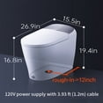 thumbnail image 3 of Smart Toilet, Auto Open/Close Lid,One-Piece Bidet,Powerful Auto Flush,Heated Seat,Warm Wash & Dryer, 3 of 6