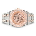 thumbnail image 4 of Men's Luxury 43mm Fully Iced Out Octagon Watch - Dazzling Simulated Diamonds, Quartz Movement - Rose Dial, 4 of 5