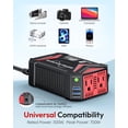 thumbnail image 3 of BESTEK 300W Pure Sine Wave Car Power Inverter, DC 12V to 110V AC Converter with Dual USB Fast Charging Ports, Vehicle Plug-in Outlet for Phone, Laptop and Electronics, 3 of 9