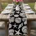 thumbnail image 4 of Black Starfish Coastal Table Runner 72 Inches, Shell Coral Summer Beach Nautical Ocean Bed Runner Dresser Scarves Tabletop for Indoor Outdoor Parties/Ceremony/Banquet, 14" x 72", 4 of 9