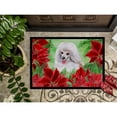 thumbnail image 3 of Carolines Treasures CK1331MAT Medium White Poodle Poinsettas Door Mat Indoor Rug or Outdoor Welcome Mat 18x27 Doormat, 3 of 4