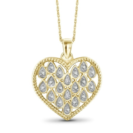 JewelersClub White Diamond Accent 14K Gold Over Silver Heart Pendant, 18"