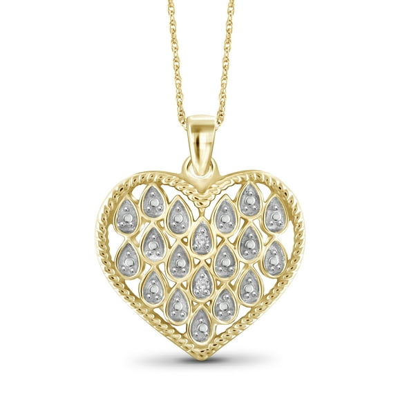 JewelersClub White Diamond Accent 14K Gold Over Silver Heart Pendant, 18"