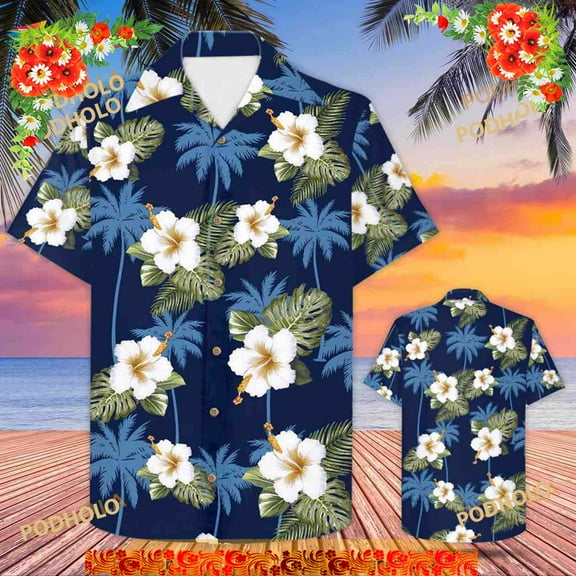 Tropical Hibiscus Island Hawaiian Shirt, s Shirt, Aloha Hawaiian Shirt