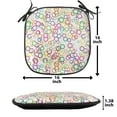 thumbnail image 5 of Rainbow Chair Seating Cushion Set of 4, Circles Rainbow Party Gatherings Summertime Joy Spectrum Round, Seat Pads for Office with Anti-slip Backing, 16"x16", Lavender Salmon, by Ambesonne, 5 of 7