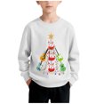 thumbnail image 2 of Sudadera sin capucha para niños, con estampado navideño, cuello redondo, manga larga, forro polar, para niños de talla mediana a grande, blusa de poliéster para niños., 2 of 5