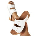 thumbnail image 5 of LOVZFMLL Wedge Sandals for Women 2025 Two Straps Slip On Slides Sandals Summer Casual Outdoor Beach Vacation Comfort Walking Chunky Sandals White 9.5, 5 of 8