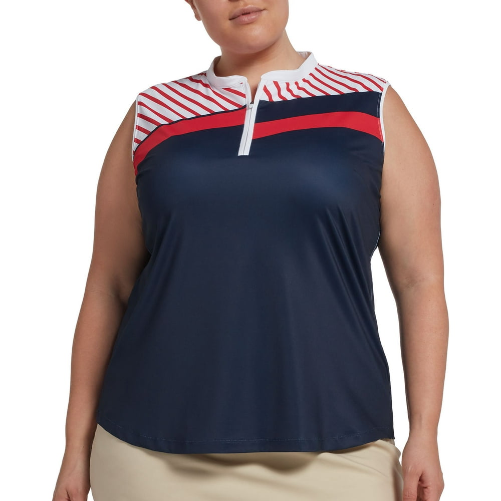 Lady Hagen Women's All Over Stars Sleeveless Golf Polo Extended Sizes