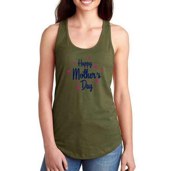 Happy Mothers Day Hearts Racerback Tank Women -Image by Shutterstock, Female XX-Large