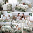 thumbnail image 5 of Cal King 4 Piece Bedding Set Country Butterfly Spring Flower Leaves Soft Breathable Duvet Cover and Pillowcase,Vintage Green Plants Duvet Cover Set Bed Sheets for Bedroom Dormitory Guest Room, 5 of 9