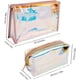 thumbnail image 3 of Bolsa de maquillaje holográfica de 2 uds, bolsa de maquillaje de PVC transparente, bolsa iridiscente con cremallera portátil, 3 of 5