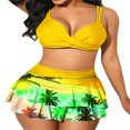thumbnail image 1 of POINTERTECK Women‘s Swimsuit Set  Solid Color Wrap Bikini Tops + Ruffle Skirt Bottom Set Beach Swimwear, 1 of 5