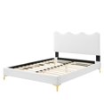 thumbnail image 4 of Platform Bed Frame, Full Size, White, Velvet, Bedroom, Modern Contemporary Boutique HB35288, 4 of 12