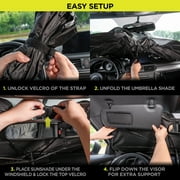 Auto Drive Car Umbrella Sun Shade, Universal Fit, Easy to Install, Silver, 55.91X31.5