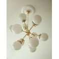 thumbnail image 5 of 12 Light Small Globe Mid Century Brass Sputnik chandelier light Fixture, 5 of 8