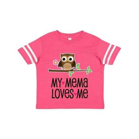 

Inktastic Mema Loves Me Girl Owl Gift Toddler Toddler Girl T-Shirt