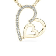 1/10Ct TDW Diamond 10K Yellow Gold Heart Necklace