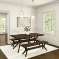 thumbnail image 5 of Plank+Beam Solid Wood Verso Dining Bench, 60" Entryway Bench, Minimalist Room Bench, Walnut, 5 of 8