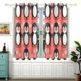 thumbnail image 2 of Penguins in Pink Curtain Black Out Thermal Insulation Curtains Aesthetic 54 Inch Length for Bedroom Living Room 2 panels set, 2 of 5