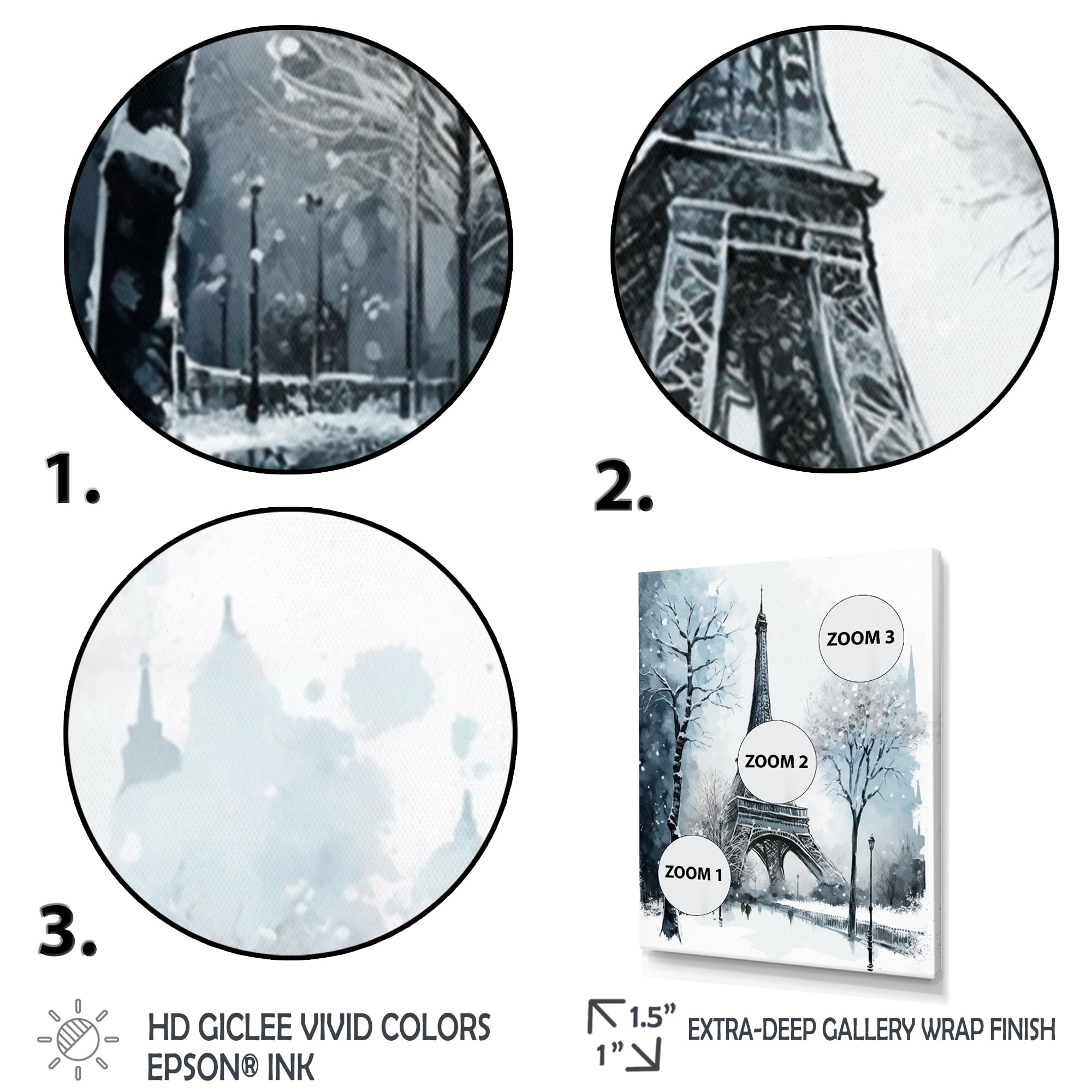 Designart Winter Scenery In The City Canvas Wall Art