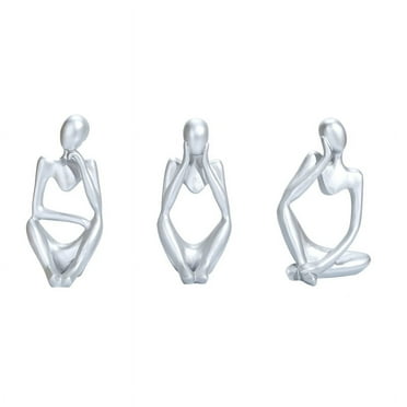 Style-D Silvery Creative Abstract Character Thinker Decoration Living Room Decor Ornaments Set of 3