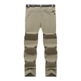 thumbnail image 6 of Men’s Casual Solid Work Jeans Pants Trousers with Belt, Elastic Waist Button Zipper Straight Leg, Comfortable Stretchy Daily Wear Classic Fit | AESTIVO,Khaki 2XL, 6 of 8