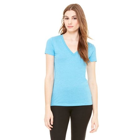 Bella + Canvas T-Shirt à Manches Courtes Col en V Profond pour Femmes