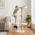 thumbnail image 4 of Gymax 43'' Cat Tree for Indoor Cats w/Condo Comfy Plush Perches Sisal Scratching Posts Beige, 4 of 10