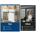 thumbnail image 6 of 37.8" W Dog Crate Furniture for Small Medium Dogs, 2-in-1 Iron-Wood Fusion Dog Cage Indoor As Side End Table, Farmhouse Dogs Kennel with Sliding Barn Doors & Drawer, White, 6 of 7