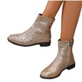 thumbnail image 5 of Miluxas Women Sequin Cowboy Boots Glitter Chunky Heel Sparkly Cowgirl Ankle Boots, 5 of 5