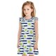 thumbnail image 1 of Fotbe Daisy Striped Nautical Vestido de Dormir para Niñas de 3 a 10 Años, Mangas Cortas, Estilo Princesa, Pijama Camisón con Mangas Voladas-XX-Large, 1 of 6