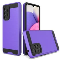 Brushed Textured Hybrid Armor Case for Samsung Galaxy A53 5G - Purple