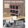 thumbnail image 4 of Bingirl Red Chicken Nesting Box for Laying Eggs, Roll Away Chicken Laying Boxes, Roll Out Nesting Boxes for Hens, 6 Compartments with Legs, 4 of 5