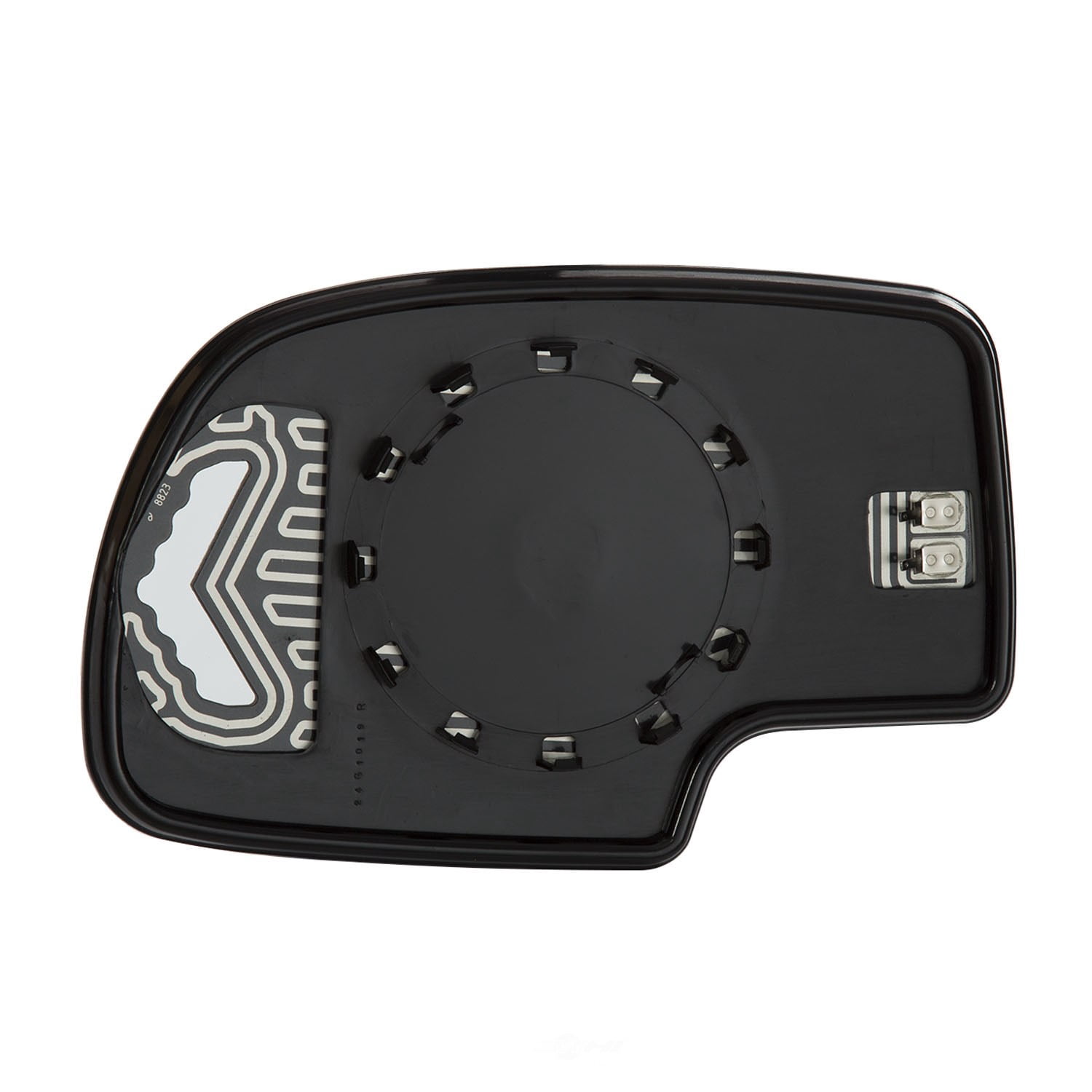 Burco Side View Mirror Replacement Glass with Motor Mount Plate - Clear Glass - 3254HRSG