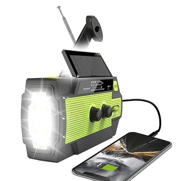 Klonfd 4000MAH Emergency Functional Hand Crank Solar AM/FM/NOAA Radio Suitable